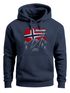 Hoodie Herren Frontprint Norwegen Flagge Berge Discover Aufdruck Outdoo rFashion Streetstyle Neverless®preview