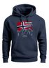Hoodie Herren Frontprint Norwegen Flagge Berge Discover Aufdruck Outdoo rFashion Streetstyle Neverless®preview