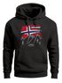 Hoodie Herren Frontprint Norwegen Flagge Berge Discover Aufdruck Outdoo rFashion Streetstyle Neverless®preview