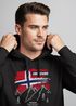 Hoodie Herren Frontprint Norwegen Flagge Berge Discover Aufdruck Outdoo rFashion Streetstyle Neverless®preview