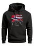 Hoodie Herren Frontprint Norwegen Flagge Berge Discover Aufdruck Outdoo rFashion Streetstyle Neverless®preview