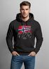 Hoodie Herren Frontprint Norwegen Flagge Berge Discover Aufdruck Outdoo rFashion Streetstyle Neverless®preview