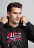 Hoodie Herren Frontprint Norwegen Flagge Berge Discover Aufdruck Outdoo rFashion Streetstyle Neverless®preview