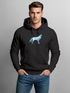 Hoodie Herren Geometrie Polygon Tiere Print Aufdruck Wolf Motiv Kapuzen-Pullover Männer Fashion Streetstyle Neverless®preview