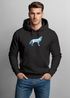 Hoodie Herren Geometrie Polygon Tiere Print Aufdruck Wolf Motiv Kapuzen-Pullover Männer Fashion Streetstyle Neverless®preview