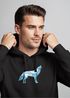 Hoodie Herren Geometrie Polygon Tiere Print Aufdruck Wolf Motiv Kapuzen-Pullover Männer Fashion Streetstyle Neverless®preview