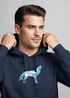 Hoodie Herren Geometrie Polygon Tiere Print Aufdruck Wolf Motiv Kapuzen-Pullover Männer Fashion Streetstyle Neverless®preview
