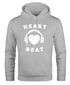 Hoodie Herren Heart Beat Herz Kopfhörer Musik Techno Kapuzen-Pullover Moonworks®preview