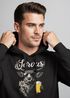 Hoodie Herren Hirsch Tracht Modern Lustig Volksfest Bayern Servus Hallo Bier Männer Fashion Neverless®preview