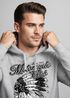 Hoodie Herren Indianer Totenkopf Indian Skull Biker Motorrad Kapuzen-Pullover Neverless®preview