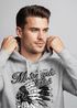 Hoodie Herren Indianer Totenkopf Indian Skull Biker Motorrad Kapuzen-Pullover Neverless®preview
