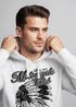 Hoodie Herren Indianer Totenkopf Indian Skull Biker Motorrad Kapuzen-Pullover Neverless®preview