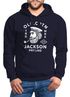 Hoodie Herren Kapitän Motiv Aufdruck Old Cptn Jackson Retro Print Kapuzen-Pullover Männer Neverless®preview