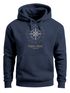 Hoodie Herren Kompass Windrose Navigator Segeln Neverless®preview