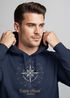 Hoodie Herren Kompass Windrose Navigator Segeln Neverless®preview