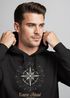 Hoodie Herren Kompass Windrose Navigator Segeln Neverless®preview