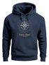 Hoodie Herren Kompass Windrose Navigator Segeln Neverless®preview