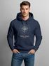 Hoodie Herren Kompass Windrose Navigator Segeln Neverless®preview