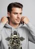 Hoodie Herren Kreuz mit Totenkopf Cross Skulls Kapuzen-Pullover Neverless®preview
