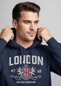Hoodie Herren London United Kingdom Union Jack England Print Retro Aufdruck Fashion Streetstyle Neverless®preview