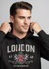 Hoodie Herren London United Kingdom Union Jack England Print Retro Aufdruck Fashion Streetstyle Neverless®preview
