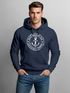 Hoodie Herren maritimes Anker Motiv Anchor Print Vintage Stil Kapuzen-Pullover Männer Neverless®preview