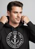 Hoodie Herren maritimes Anker Motiv Anchor Print Vintage Stil Kapuzen-Pullover Männer Neverless®preview