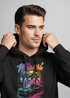 Hoodie Herren Miami Beach USA Oldtimer Car Palmen Print Fashion Streetstyle Neverless®preview