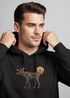 Hoodie Herren mit Aufdruck Polygon Elch Outdoor Motive Wandern Natur Wald Fashion Streetstyle Neverless®preview