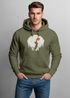 Hoodie Herren mit Frontprint Katze Silhouette Natur Aufdruck Motiv Kapuzen-Pullover Männer Fashion Streetstyle Neverless®preview