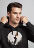 Hoodie Herren mit Frontprint Katze Silhouette Natur Aufdruck Motiv Kapuzen-Pullover Männer Fashion Streetstyle Neverless®preview