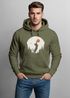 Hoodie Herren mit Frontprint Katze Silhouette Natur Aufdruck Motiv Kapuzen-Pullover Männer Fashion Streetstyle Neverless®preview