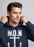 Hoodie Herren Moin Anker Retro Print Aufdruck Maritim Nordisch Kapuzen-Pullover Männer Fashion Streetstyle Neverless®preview