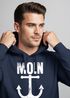 Hoodie Herren Moin Anker Retro Print Aufdruck Maritim Nordisch Kapuzen-Pullover Männer Fashion Streetstyle Neverless®preview