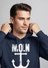 Hoodie Herren Moin Anker Retro Print Aufdruck Maritim Nordisch Kapuzen-Pullover Männer Fashion Streetstyle Neverless®preview