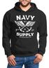 Hoodie Herren Motiv Maritim Nautical Design Schriftzug Navy Supply Anker mit Flügeln Kapuzen-Pullover Männer Neverless®preview