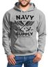 Hoodie Herren Motiv Maritim Nautical Design Schriftzug Navy Supply Anker mit Flügeln Kapuzen-Pullover Männer Neverless®preview