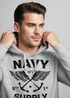 Hoodie Herren Motiv Maritim Nautical Design Schriftzug Navy Supply Anker mit Flügeln Kapuzen-Pullover Männer Neverless®preview