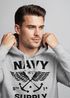 Hoodie Herren Motiv Maritim Nautical Design Schriftzug Navy Supply Anker mit Flügeln Kapuzen-Pullover Männer Neverless®preview