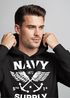 Hoodie Herren Motiv Maritim Nautical Design Schriftzug Navy Supply Anker mit Flügeln Kapuzen-Pullover Männer Neverless®preview