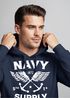 Hoodie Herren Motiv Maritim Nautical Design Schriftzug Navy Supply Anker mit Flügeln Kapuzen-Pullover Männer Neverless®preview