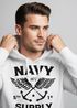 Hoodie Herren Motiv Maritim Nautical Design Schriftzug Navy Supply Anker mit Flügeln Kapuzen-Pullover Männer Neverless®preview