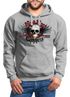 Hoodie Herren Motorrad Totenkopf mit Flügeln Kapuzen-Pullover Neverless®preview