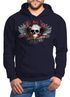 Hoodie Herren Motorrad Totenkopf mit Flügeln Kapuzen-Pullover Neverless®preview