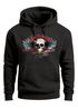 Hoodie Herren Motorrad Totenkopf mit Flügeln Kapuzen-Pullover Neverless®preview