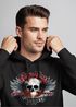 Hoodie Herren Motorrad Totenkopf mit Flügeln Kapuzen-Pullover Neverless®preview
