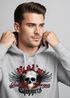 Hoodie Herren Motorrad Totenkopf mit Flügeln Kapuzen-Pullover Neverless®preview