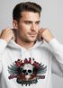 Hoodie Herren Motorrad Totenkopf mit Flügeln Kapuzen-Pullover Neverless®preview