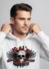 Hoodie Herren Motorrad Totenkopf mit Flügeln Kapuzen-Pullover Neverless®preview