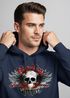 Hoodie Herren Motorrad Totenkopf mit Flügeln Kapuzen-Pullover Neverless®preview